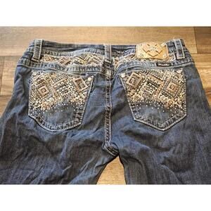 Miss Me Jeans Style JE8256BR Size 33x31 Signature Boot Cut Western EUC